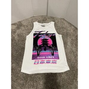 Tank Top Fresh Laundry Mens White Excellent Tokyo Graphic Good Vibes Small‎